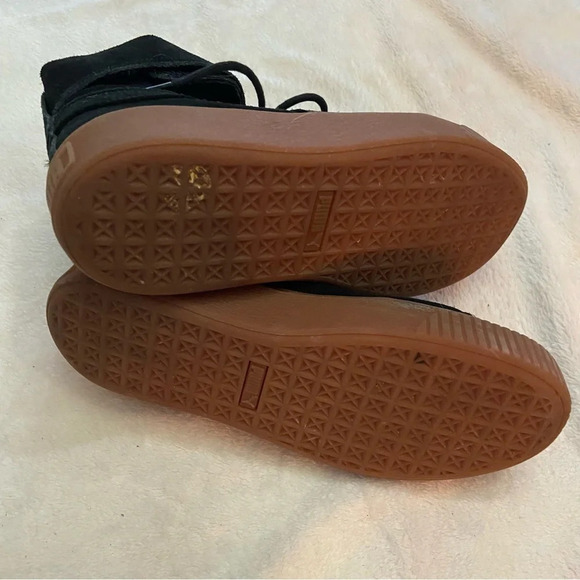 Puma Platform Mid OW Strap Leather Lace Up Black Trainers Size 7 - Picture 8 of 10